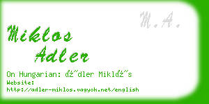 miklos adler business card